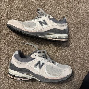 New Balance Gray and Cream Sneakers